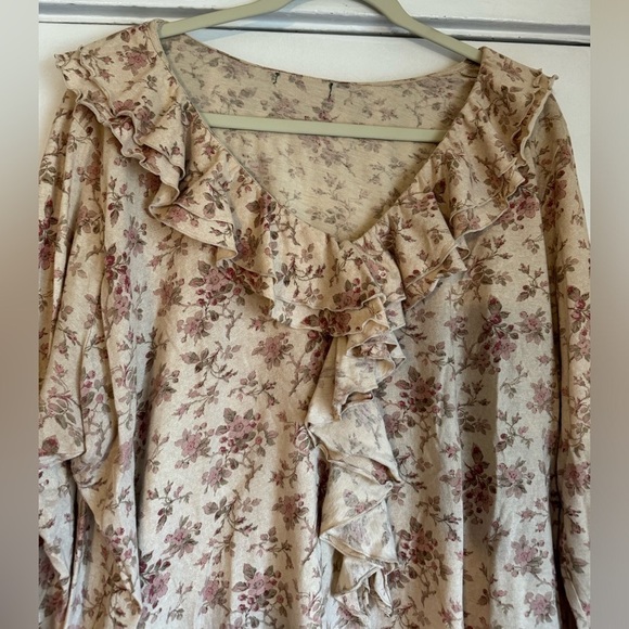 Ralph Lauren floral romantic long sleeve top size XL - Picture 4 of 9